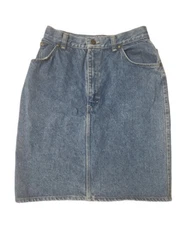Y2K Blue Denim Jean Skirt Women’s 9/10 Gitano Express Modest Knee Length Retro