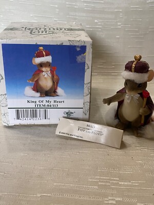 NIB Charming Tails King Of My Heart Figurine Valentine's Day 84/113 Fitz & Floyd