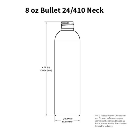 6 PCS Empty White HDPE Bottle 8 oz - Bullet Round Plastic Bottles - 24/410 Fi... - Picture 2 of 6