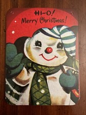 Christmas Decor Holiday VINTAGE STYLE Die Cut Cardboard 4 X 6  