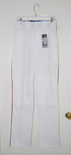 NWT Mizuno Men's White Full Length MVP Pro Red Piped Hemmed Baseball Pants sz XL