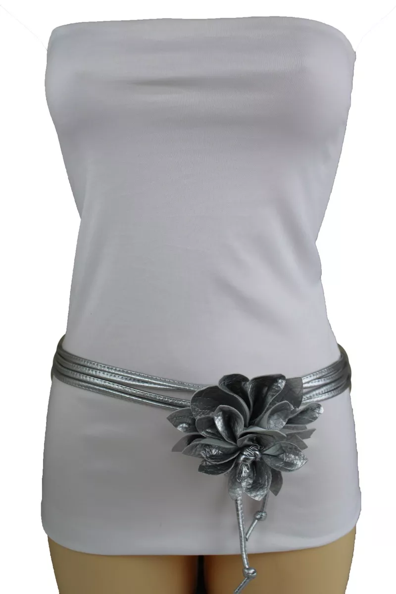 Femme or Argent Rouge Cravate troit Bandeau Ceinture Hip Taille