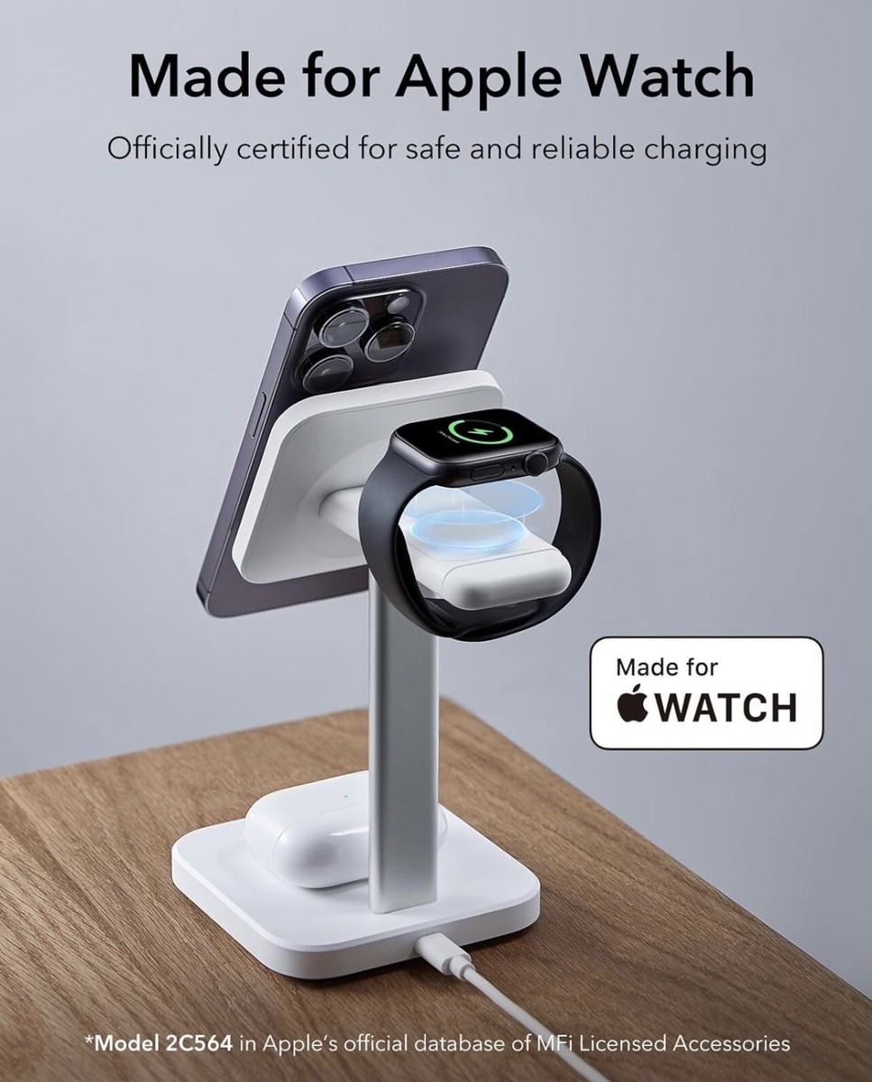 バッテリー+充電器 ESR 3-IN-1 WATCH WIRELESS CHARGING SET Amazon.com: ESR Qi2 3 in 1 Charging Station for Apple