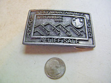 Vintage 1980s Belt Buckle Rocky Mountain MCC RELIEF SALE 1985 Mennonite
