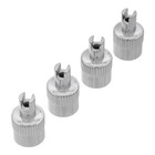 4pcs Chrome Car Tyre Tube Air Valve Caps W/ Core Removal Stem Leak Cover Tool