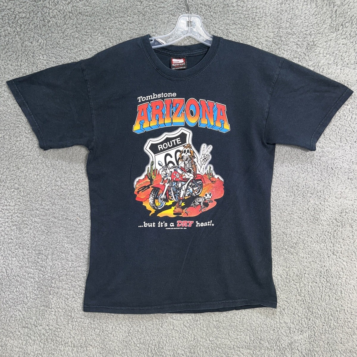 VTG Tombstone Arizona T Shirt Men Sz M Black Route 66 Bike