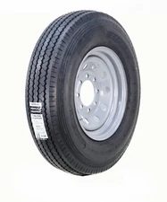 ZEEMAX Trailer Tire on Rim ST225/90D16 10-Ply E 123K 8 Lug x 6.5" Silver Mod