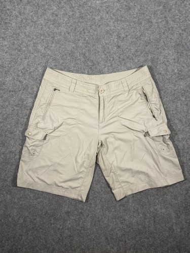 Columbia Shorts Women 14 Tan East Ridge Cargo Hiking Lining Outdoor Nylon