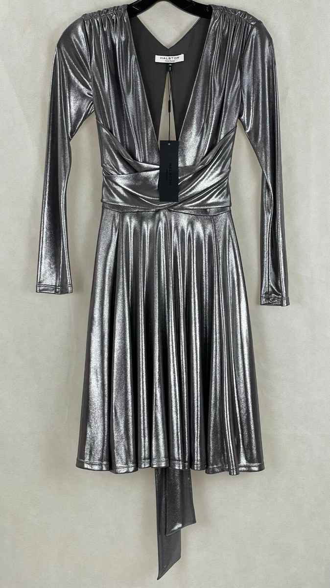 Halston heritage 2025 silver dress