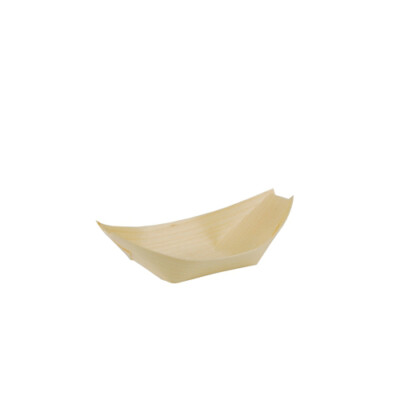 500 Wooden Finger Food Bowls 14cm x 8.2cm ''Ship'' Disposable Bowls Papstar