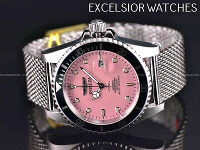 Invicta Pro Diver Ice Pink Dial Automatic Men's 47mm Stainless