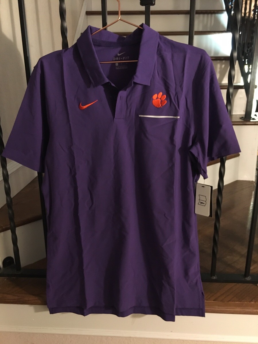 purple nike clemson polo