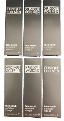 Lot 6 Clinigue For Men FACE Scrub Exfoliant Visage 0.5 Oz 15 mL Each New Fresh