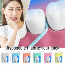 Disposable Plastic Toothpick 200PCS Family Portable Double Head Fruit Stick