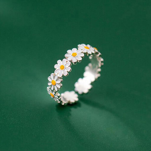 Vintage Daisy Flower Rings For Women  Flower Ring Adjustable Open Finger Ring F3 - Bild 1 von 6