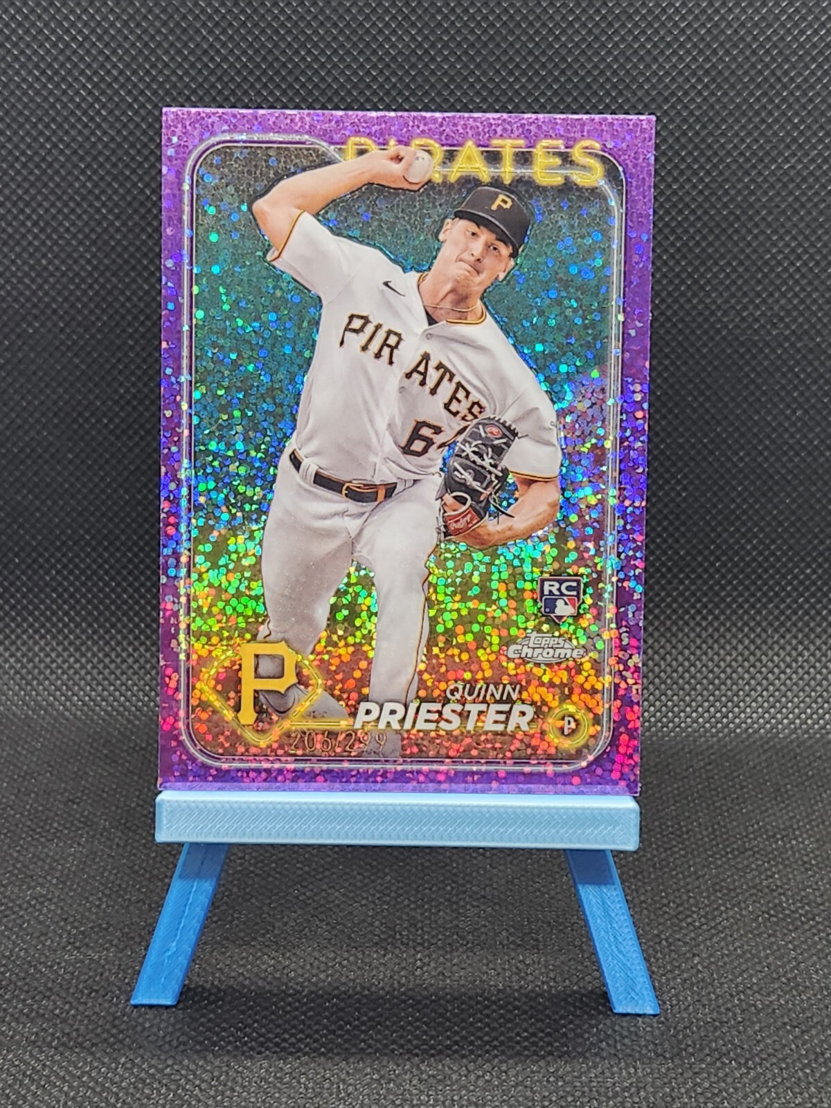 2024 Topps Chrome Quinn Priester Rookie Purple Speckle /299 #55 Pirates (RC)