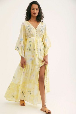 yellow kimono dress