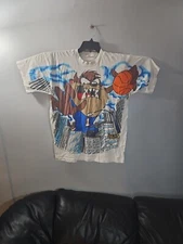 Vintage 1995 Taz All Over Print FREEZE T-Shirt Size L Large Looney Tunes