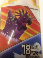 TRICERATOPS 18" MINI DIAMOND NYLON FLYING WIND KITE + FREE LINE & WINDER/HANDLE