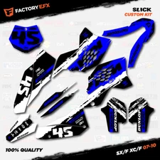White & Blue Slick Racing Graphics Kit fit KTM 07-10 SX Sxf XC 125 250 300 450