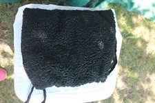 Women  s Vintage Hand Muff Warmer Zipped Pocket Fur Black Size 14.5   11  