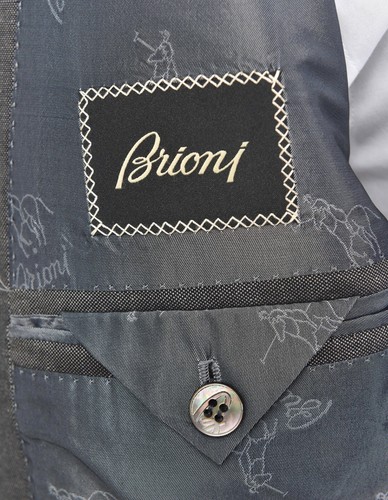 NWT BRIONI Parlamento Metallic Silver Nailhead Silk Linen Sport Coat 42 R EU 52 - Picture 7 of 8