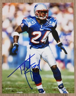 Ty Law Signed New England Patriots 8x10 Photo NFL HOF Super Bowl