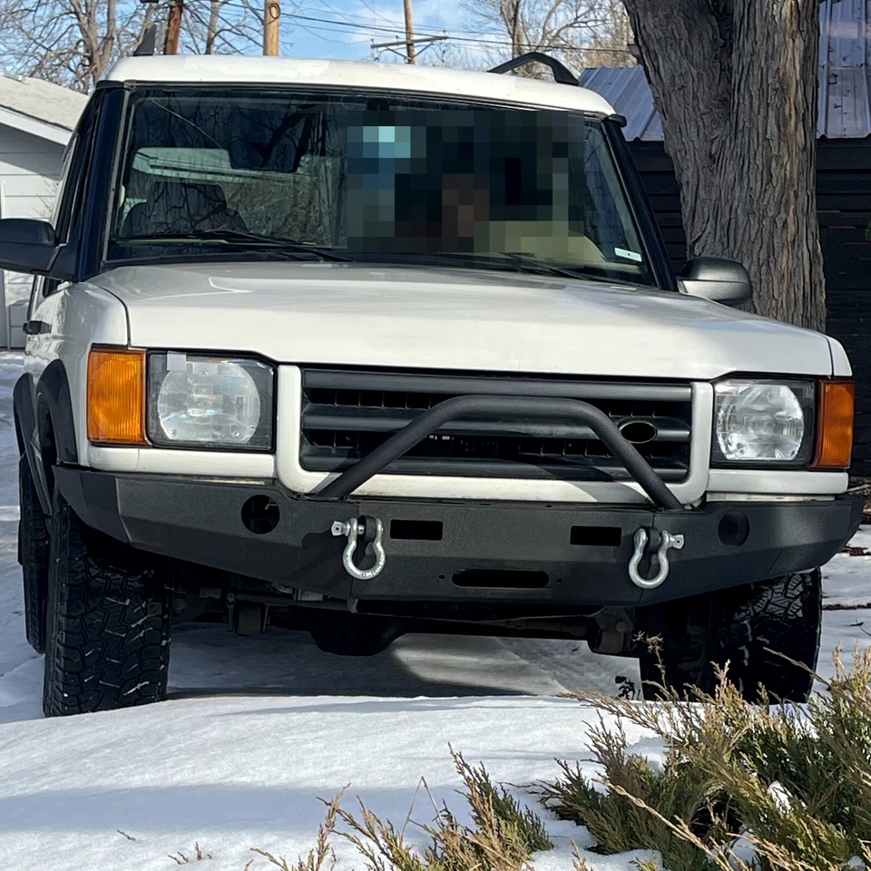 Front Steel Black Winch Bumper W/ Bull Bar For 1998-2004 Land Rover Discovery II Foto 4 de 4