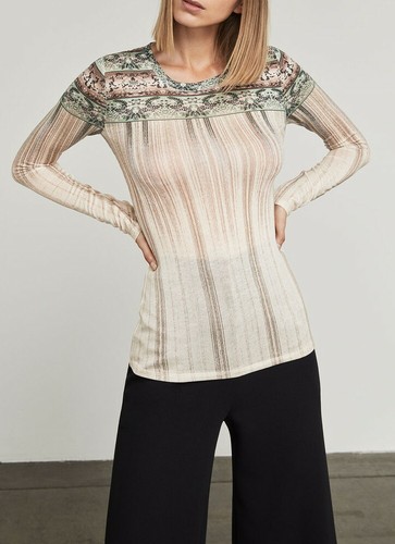 NUEVO BCBG MAXAZRIA SAGE POLVORIENTO MULTI ASHER BORDE PUNTIAGUDO TOP YDJ1Z855/B840A TALLA S - Imagen 3 de 3