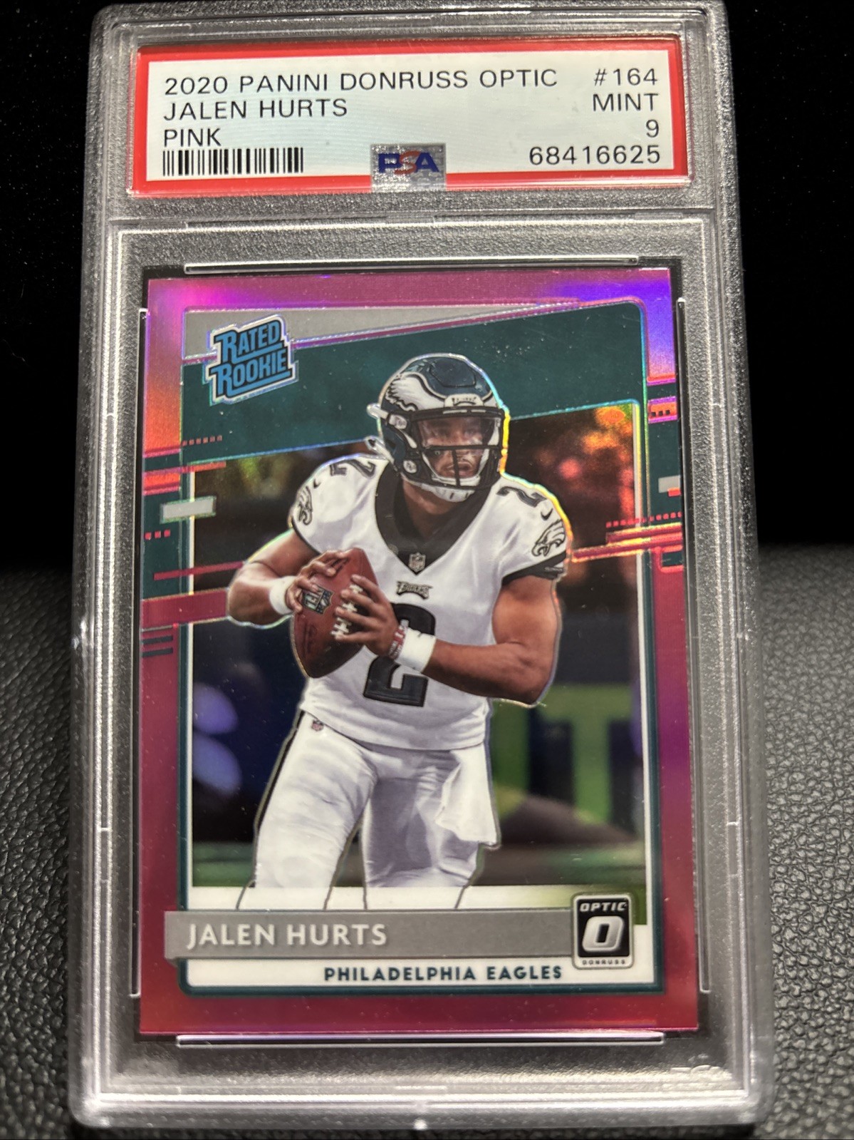 2020 Panini Donruss Optic - Rated Rookies Jalen Hurts #164 Pink Prizm (RC)