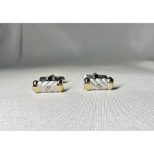 Dior Cd Logo Matte Silver Gold Cufflinks