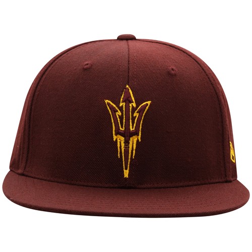 Men's Top of the World Maroon Arizona State Sun Devils Team Color Fitted Hat - Picture 3 of 4