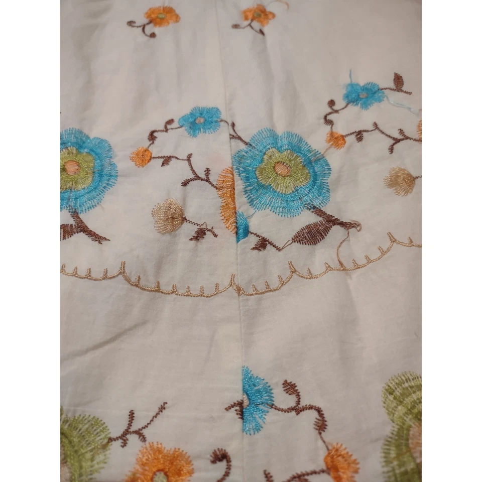 Heart Soul Embroidered Skirt Size 9 Bohemian Crochet Trim Lightweight Cotton - Image 2 of 4