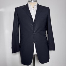 Ermenegildo Zegna Blazer Mens 52R Black Solid High Performance Wool 3-Button