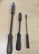 Antique Soldering Irons Copper Heads, Wooden Handles, Lot of 3 