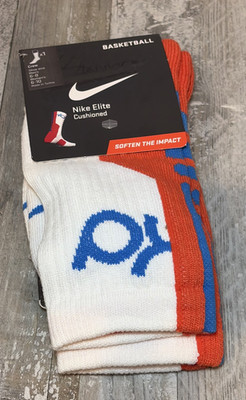NIKE KD ELITE CREW SOCKS SZ 6-8  MEDIUM KEVIN DURANT OKC THUNDER  DRI FIT PE OG