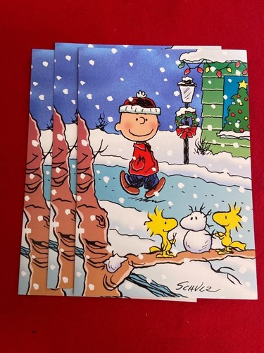 Vintage 17 Image Arts Peanuts Weihnachtskarten von Schulz mit Box Snoopy Joe Cool - Bild 3 von 10