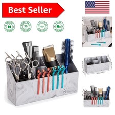 Elegant Marble Pattern Salon Shear Holder - Portable Organizer for Stylists