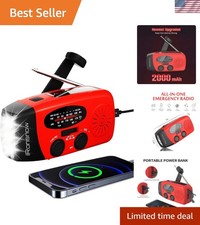 Lightweight Solar Emergency Radio with Smartphone Charger  Power Indicator