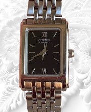 Citizen Ladies Watch Black Dial Silver Tone 5 3/4 Wrist 5930 Water Res New Batt