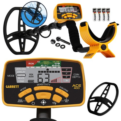 #ad Garrett ACE 400 Metal Detector with 8.5 x 11 DD Waterproof Coil $299.99