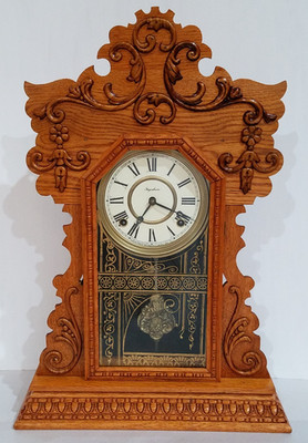 Antique E. Ingraham ''Utah'' Kitchen Mantel Clock 8-Day, Time/Strike, Key-wind