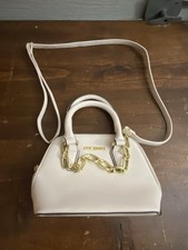 Steve Madden Crossbody Shoulder Bag, White Ivory Gold - New