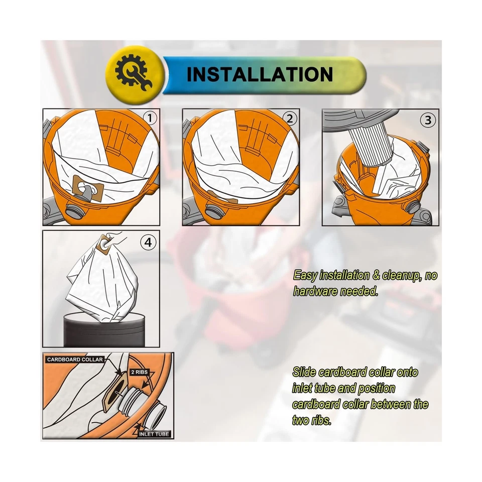 Pack de 5 VF3502 de repuesto para bolsas de aspiradora rígidas de tienda talla A, compatibles con RID... Foto 4 de 4