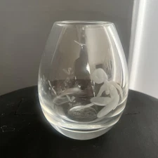 Holmegaard Lütken Engraved Vase 'Susanne Kneeling' Nude Woman