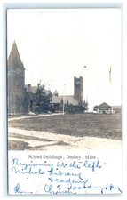 1907 School Buildings Dudley MA, Massachusetts RPPC