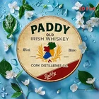 Vintage Paddy Old Irish Whiskey Round Tin Metal Signs Home Décor 8x8