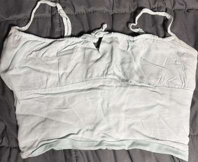 Sunday Best Light Blue Cropped Spaghetti Strap Tank Top Women's Regular Size XS