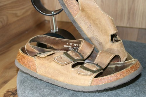 VTG Eastland Charleston Sandals 7M Leather Double Strap Brown Hipster Boho EUC