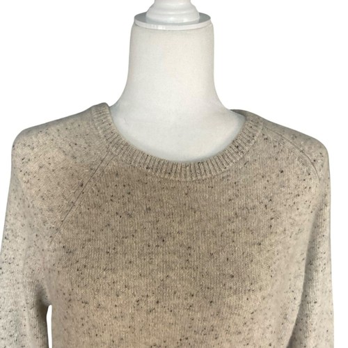 Autumn Cashmere Oatmeal Tweed Variegated Suede Elbow Patch Sweater Size M - Picture 6 of 14
